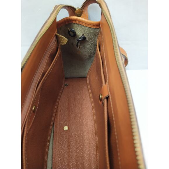 Dooney & Bourke Brown Gray Pebbled Leather Top Handle Satchel Shoulder Bag - Picture 13 of 16